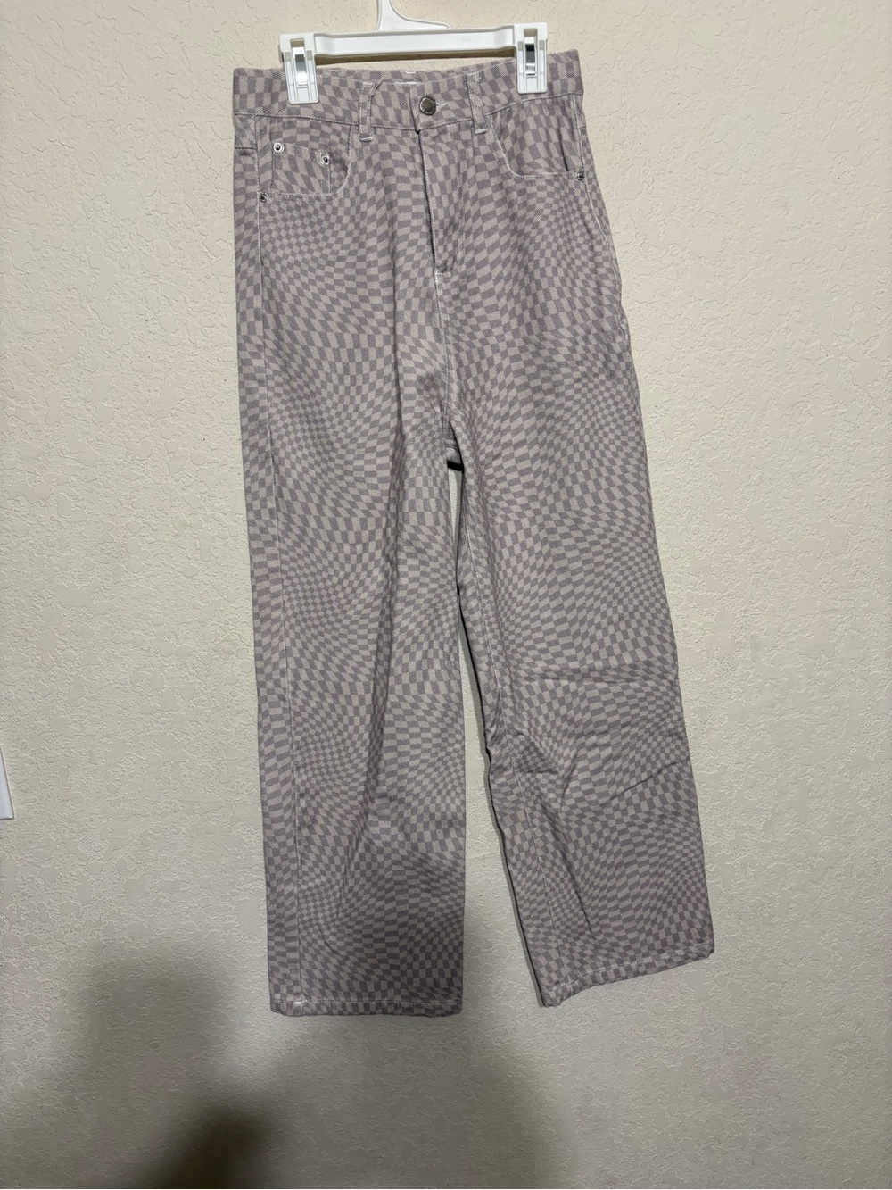 Shekou Women's Straight-Leg Checkerboard Jeans - Light Taupe
